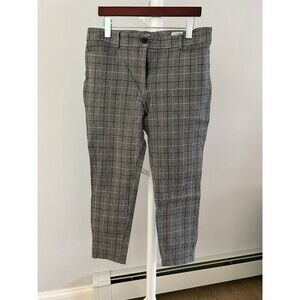 LOFT, The Sutton Skinny Pants, Grey, Black, And White Plaid, Size 12